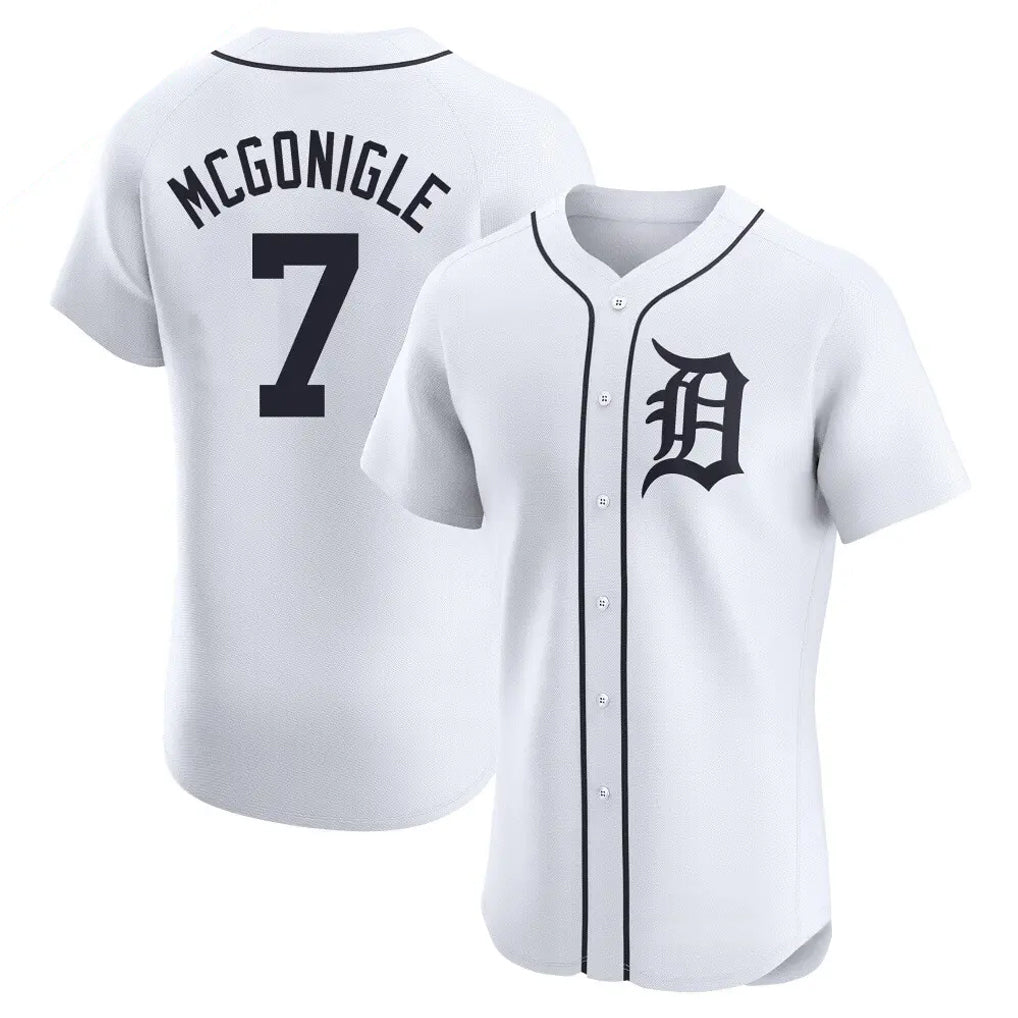 TRASK D.Tigers #7 Kevin McGonigle Player White Limited Elite Home Stitched Jerseys