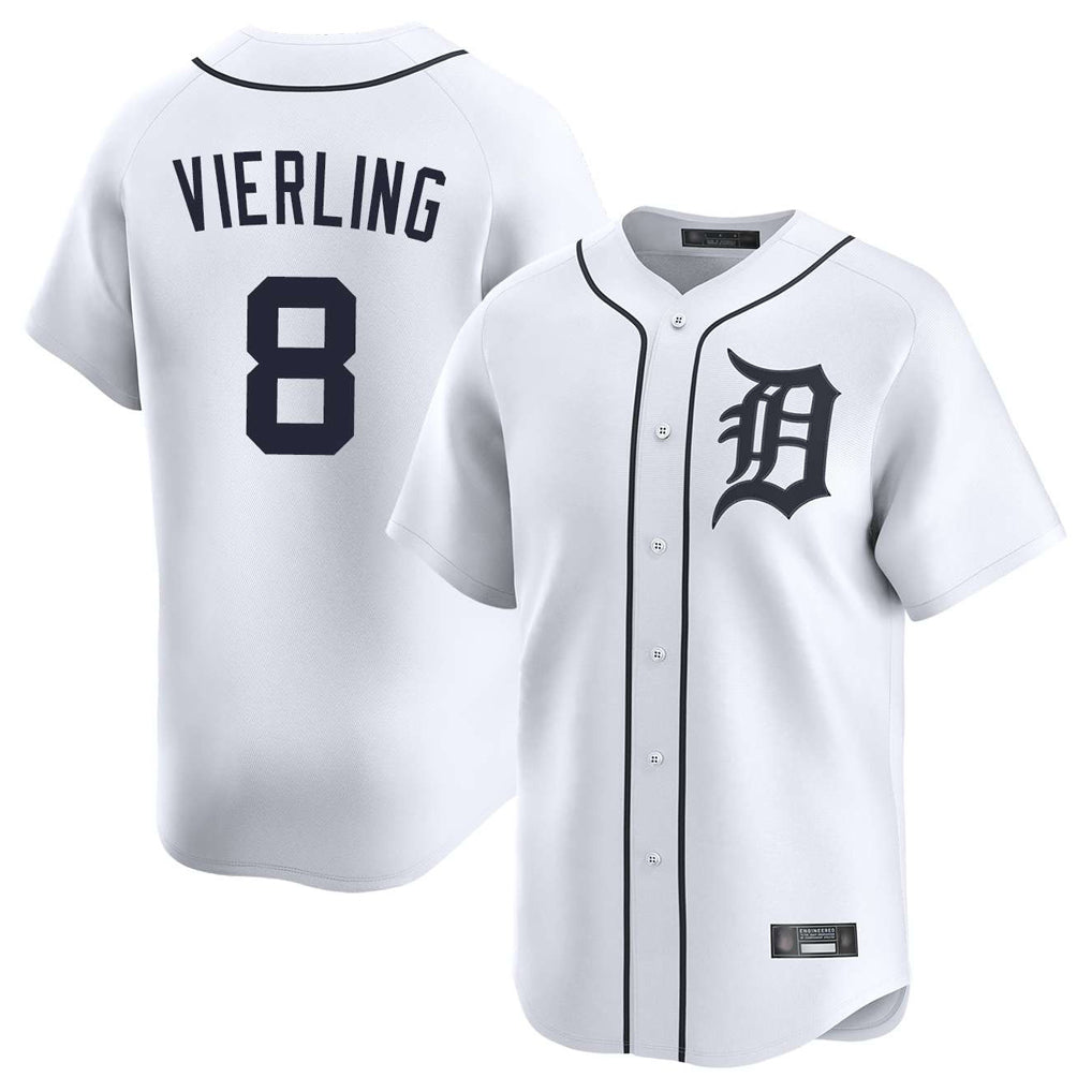 TRASK D.Tigers #8 Matt Vierling Player White Home Limited Stitched Jerseys