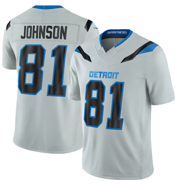 TRASK D.Lions #81 Calvin Johnson Silver 2026 F.U.S.E. Rivalries Collection Limited Football Stitched Jersey