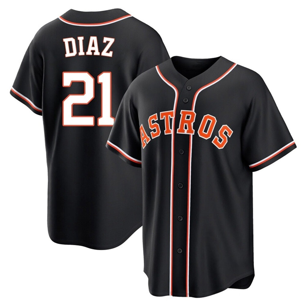 TRASK H.Astros #21 Yainer Diaz Player Black Fashion Out Home Game Stitched Jerseys