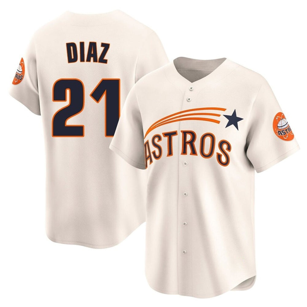 TRASK H.Astros #21 Yainer Diaz Player Cream Throwback Cooperstown Collection Limited Stitched Jerseys