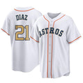 TRASK H.Astros #21 Yainer Diaz Player Gold Collection Game Home Stitched Jerseys