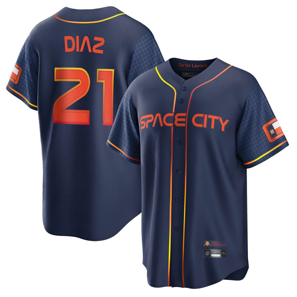 TRASK H.Astros #21 Yainer Diaz Player Navy City Connect Home Game Stitched Jerseys