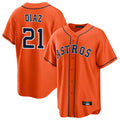 TRASK H.Astros #21 Yainer Diaz Player Orange Home Game Stitched Jerseys