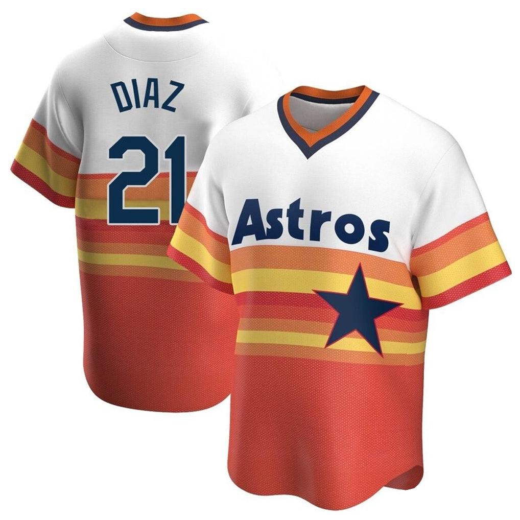 TRASK H.Astros #21 Yainer Diaz Player Rainbow Cooperstown Collection T-shirt Stitched Jerseys