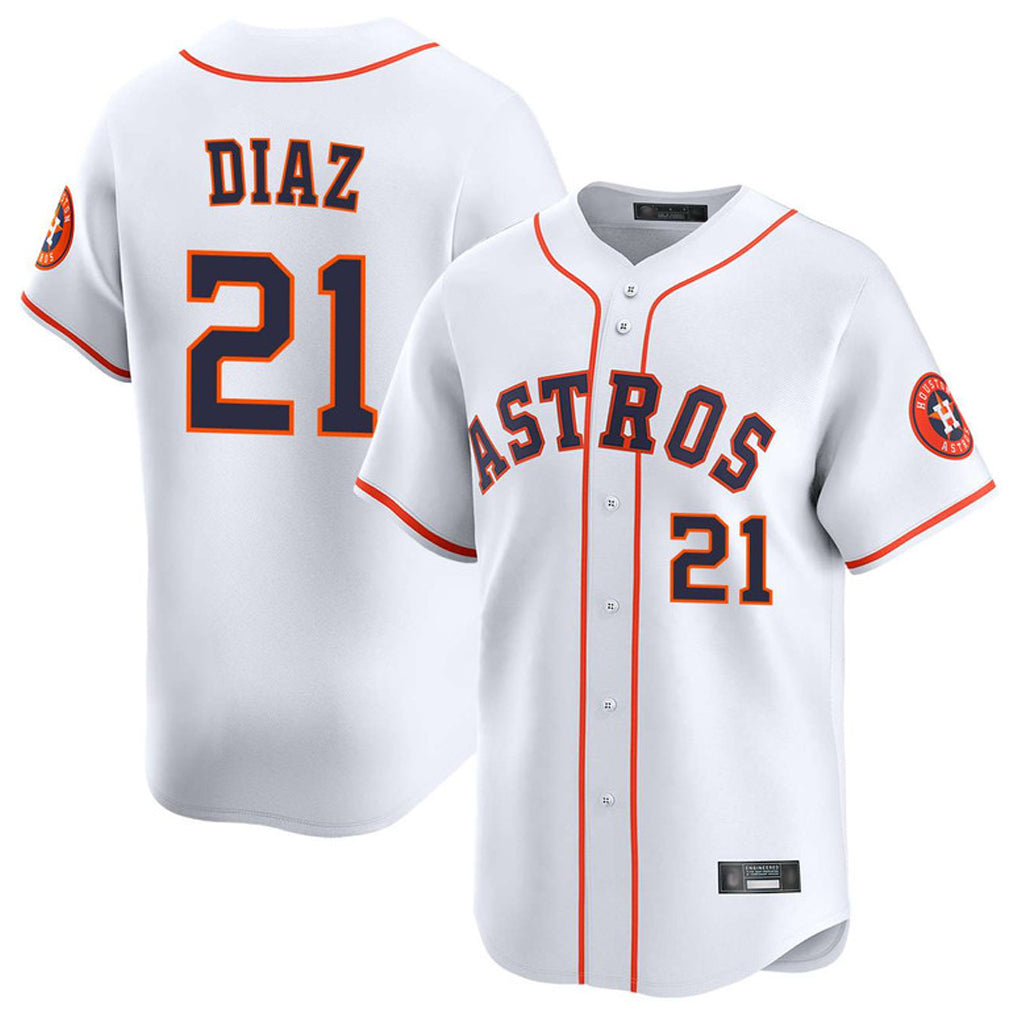 TRASK H.Astros #21 Yainer Diaz Player White Home Limited Stitched Jerseys