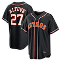 TRASK H.Astros #27 Jose Altuve Player Black Fashion Out Home Game Stitched Jerseys
