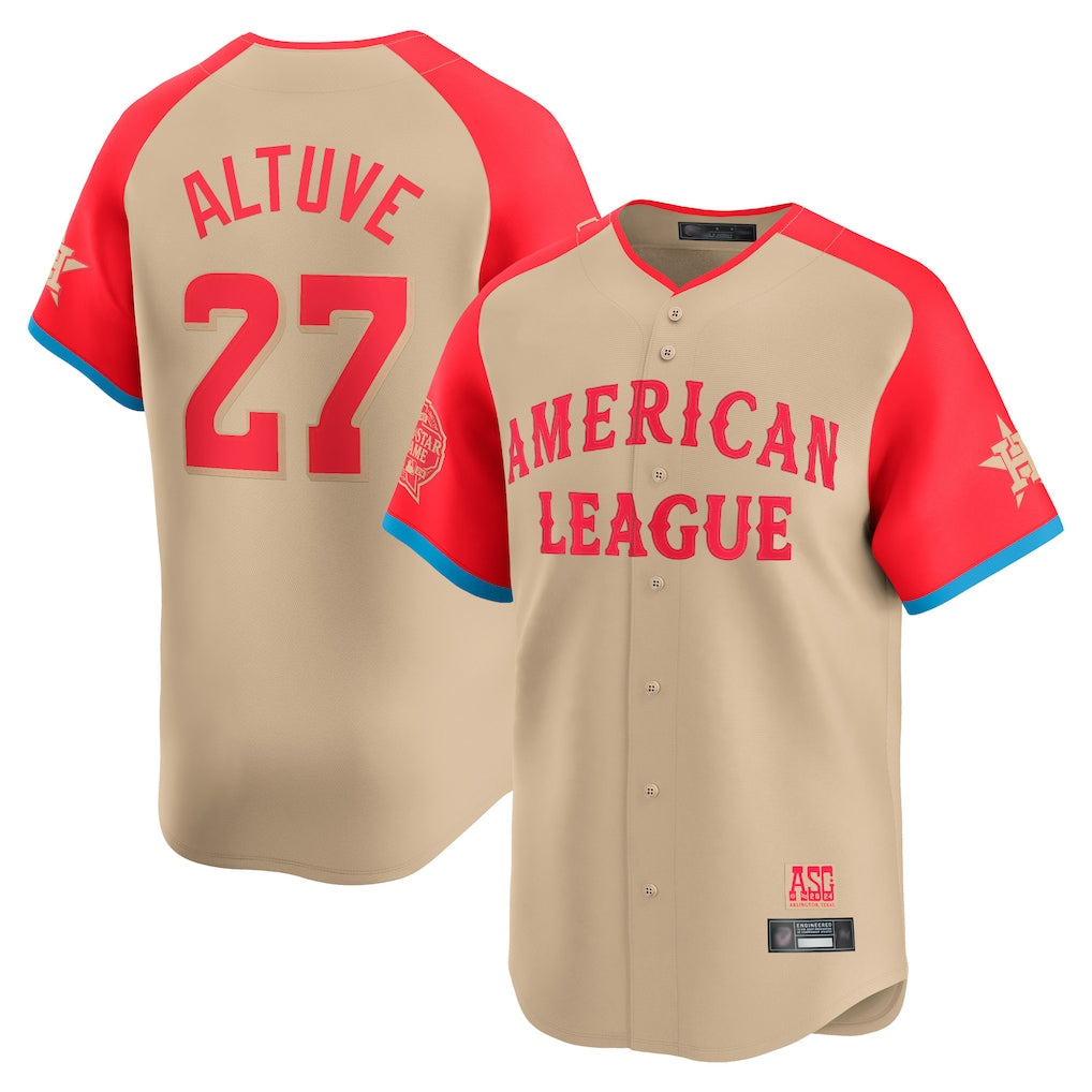 TRASK H.Astros #27 Jose Altuve Player Cream American League All-Star Game Limited Stitched Jerseys