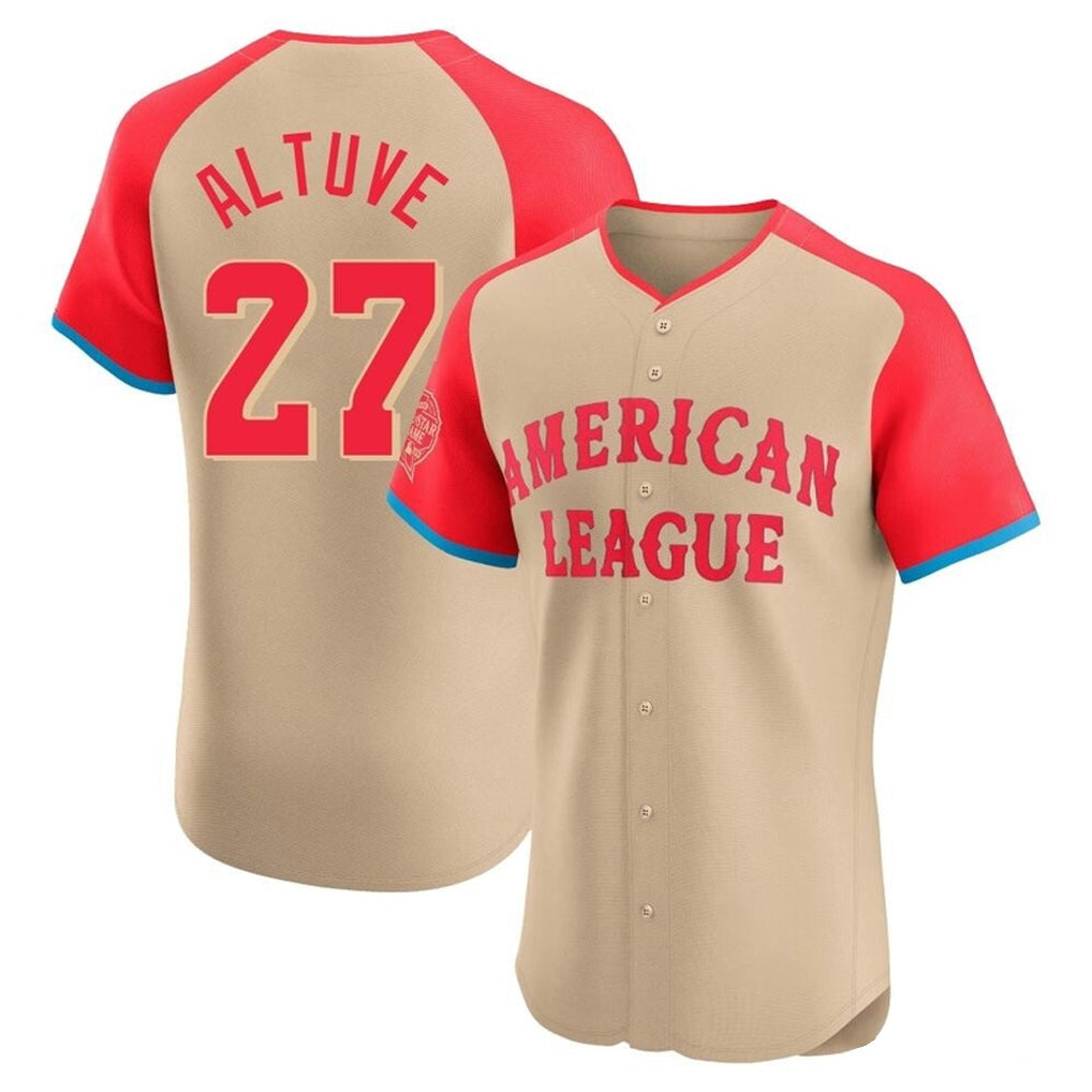 TRASK H.Astros #27 Jose Altuve Player Cream American League All-Star Limited Elite Home Stitched Jerseys