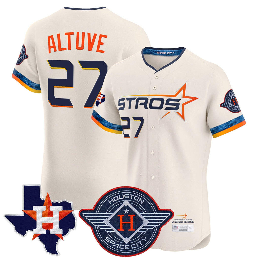 TRASK H.Astros #27 Jose Altuve Player Cream City Connect Texas Patch Vapor Premier Limited Elite Home Stitched Jerseys