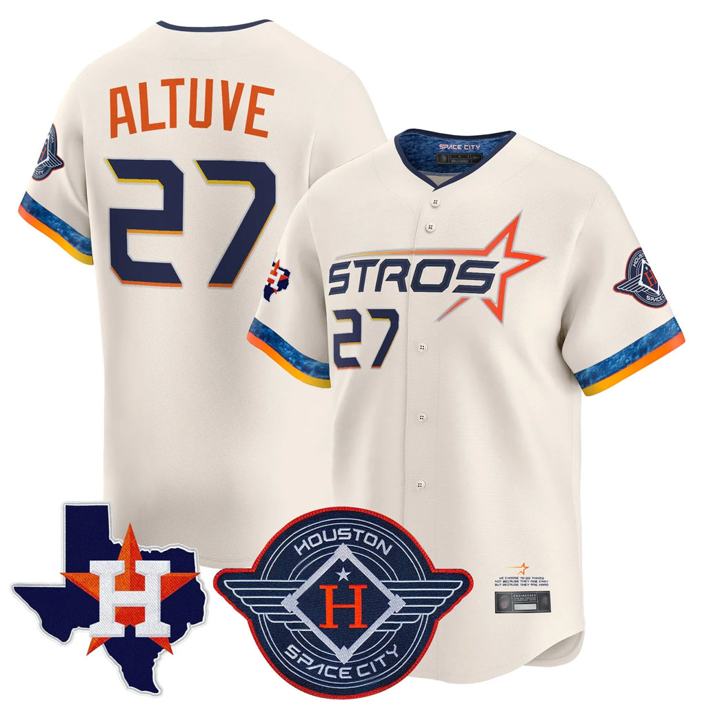 TRASK H.Astros #27 Jose Altuve Player Cream City Connect Texas Patch Vapor Premier Limited Home Stitched Jerseys