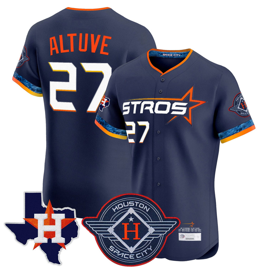 TRASK H.Astros #27 Jose Altuve Player Navy City Connect Texas Patch Vapor Premier Limited Elite Home Stitched Jerseys