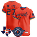 TRASK H.Astros #27 Jose Altuve Player Orange City Connect Texas Patch Vapor Premier Limited Elite Home Stitched Jerseys