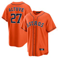 TRASK H.Astros #27 Jose Altuve Player Orange Home Game Stitched Jerseys