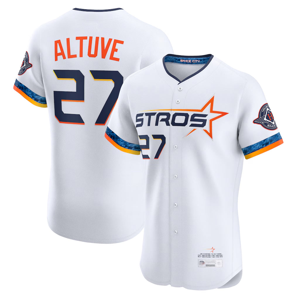 TRASK H.Astros #27 Jose Altuve Player White City Connect Limited Elite Home Stitched Jerseys