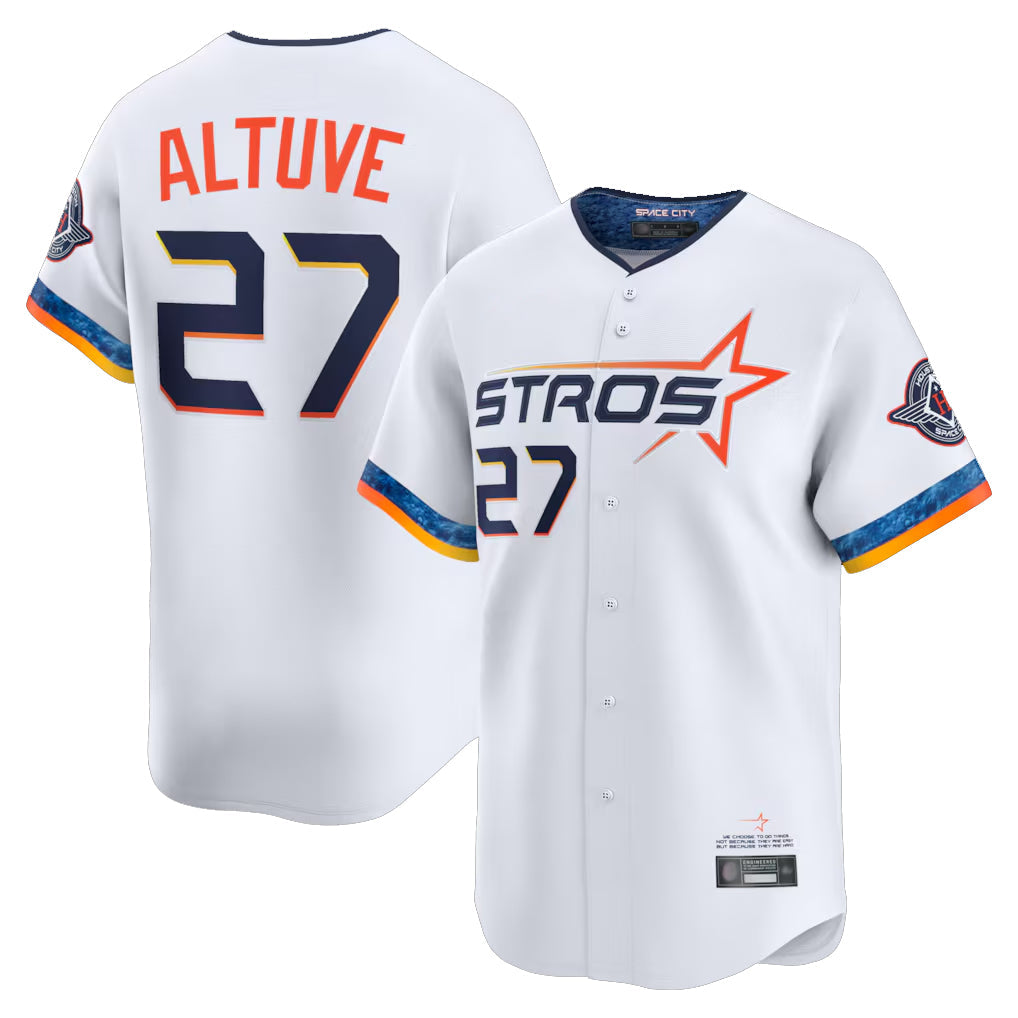 TRASK H.Astros #27 Jose Altuve Player White City Connect Limited Home Stitched Jerseys