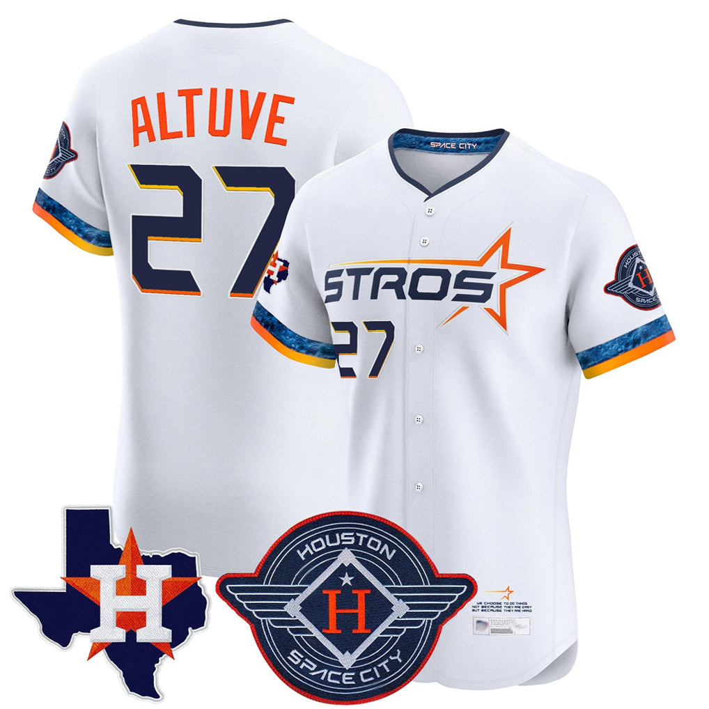 TRASK H.Astros #27 Jose Altuve Player White City Connect Texas Patch Vapor Premier Limited Elite Home Stitched Jerseys