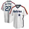 TRASK H.Astros #27 Jose Altuve Player White Cooperstown Collection T-shirt Stitched Jerseys