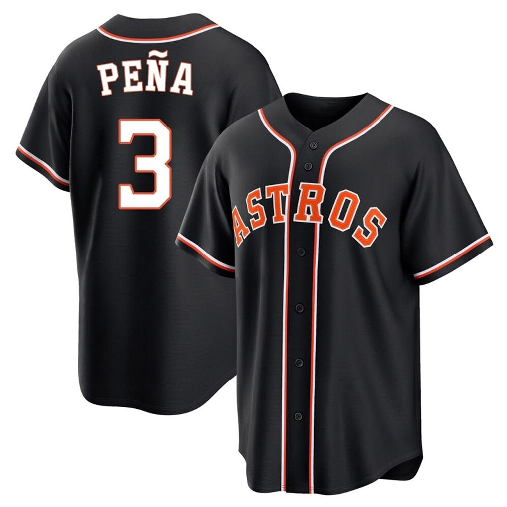TRASK H.Astros #3 Jeremy Pe?a Player Black Fashion Out Home Game Stitched Jerseys