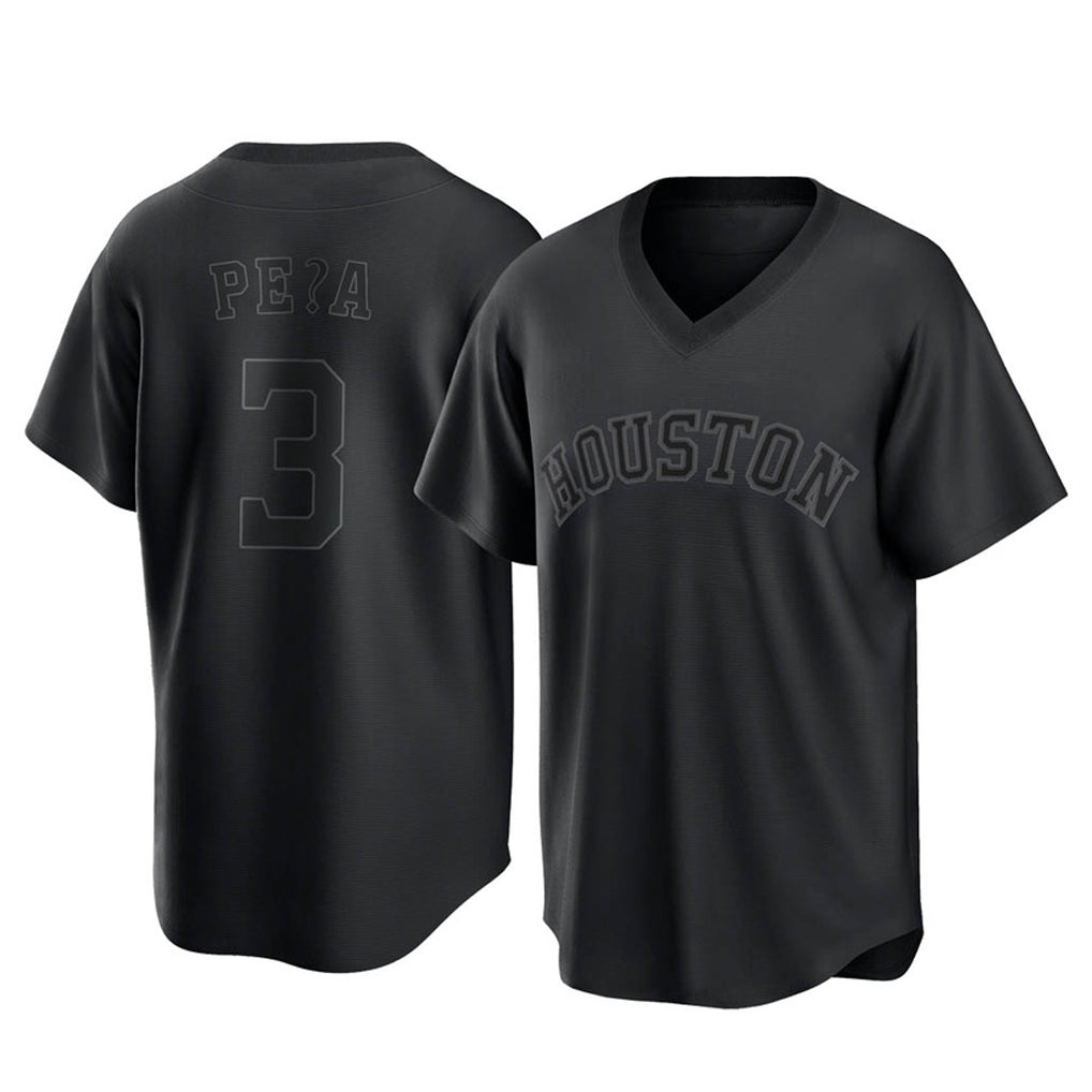 TRASK H.Astros #3 Jeremy Pe?a Player Black Fashion T-shirt Home Game Stitched Jerseys