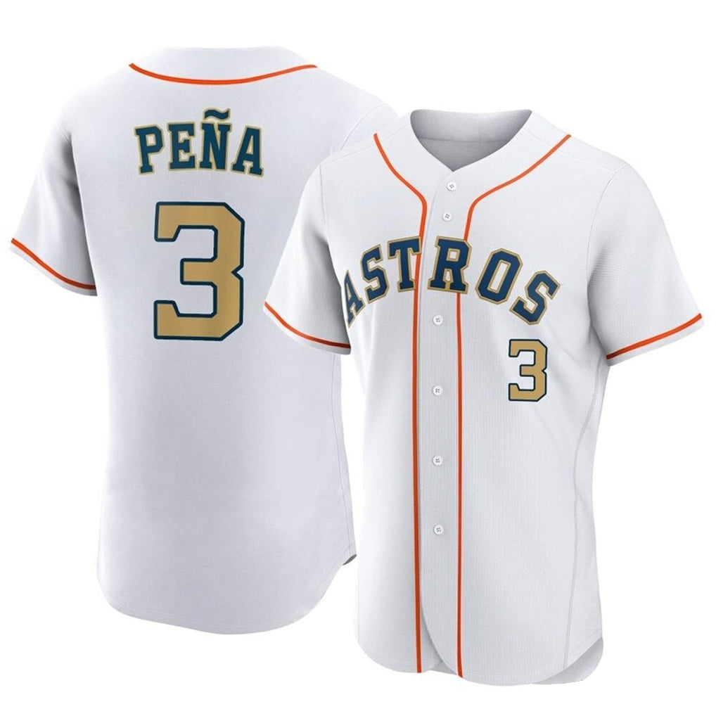 TRASK H.Astros #3 Jeremy Pe?a Player Gold Collection Limited Elite Home Stitched Jerseys