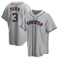 TRASK H.Astros #3 Jeremy Pe?a Player Gray Home Game Stitched Jerseys