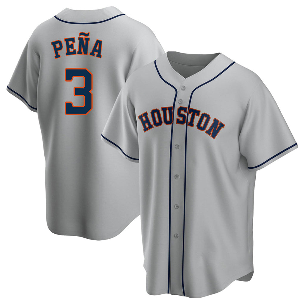 TRASK H.Astros #3 Jeremy Pe?a Player Gray Home Game Stitched Jerseys