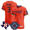 TRASK H.Astros #3 Jeremy Pe?a Player Orange City Connect Texas Patch Vapor Premier Limited Elite Home Stitched Jerseys