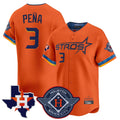 TRASK H.Astros #3 Jeremy Pe?a Player Orange City Connect Texas Patch Vapor Premier Limited Home Stitched Jerseys