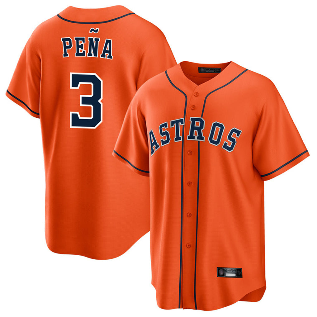 TRASK H.Astros #3 Jeremy Pe?a Player Orange Home Game Stitched Jerseys