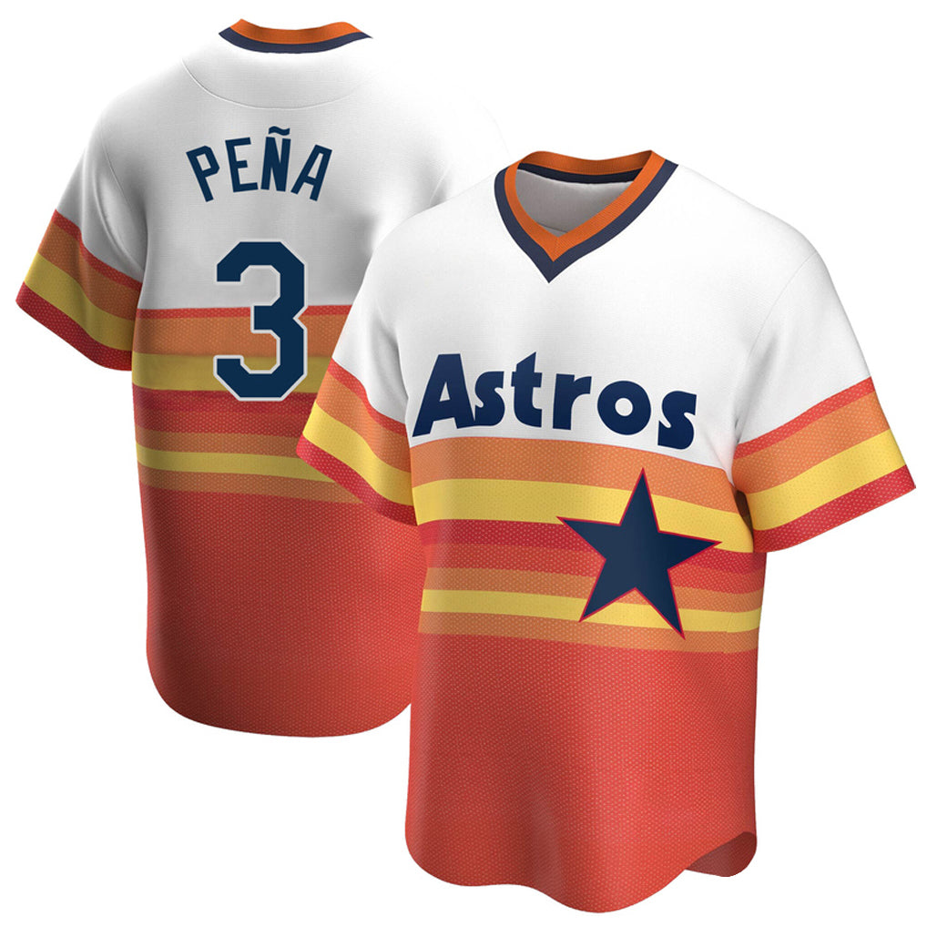 TRASK H.Astros #3 Jeremy Pe?a Player Rainbow Cooperstown Collection T-shirt Stitched Jerseys