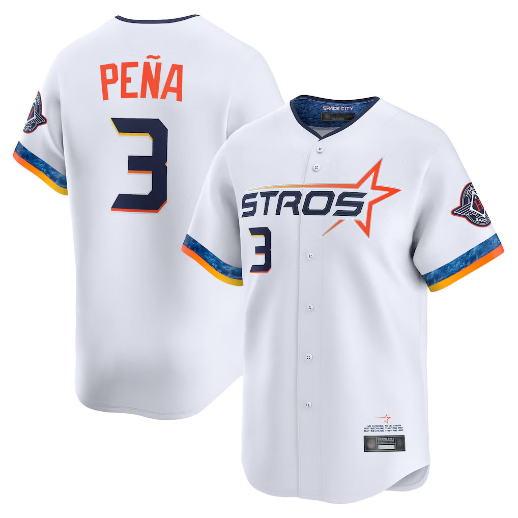 TRASK H.Astros #3 Jeremy Pe?a Player White City Connect Limited Home Stitched Jerseys