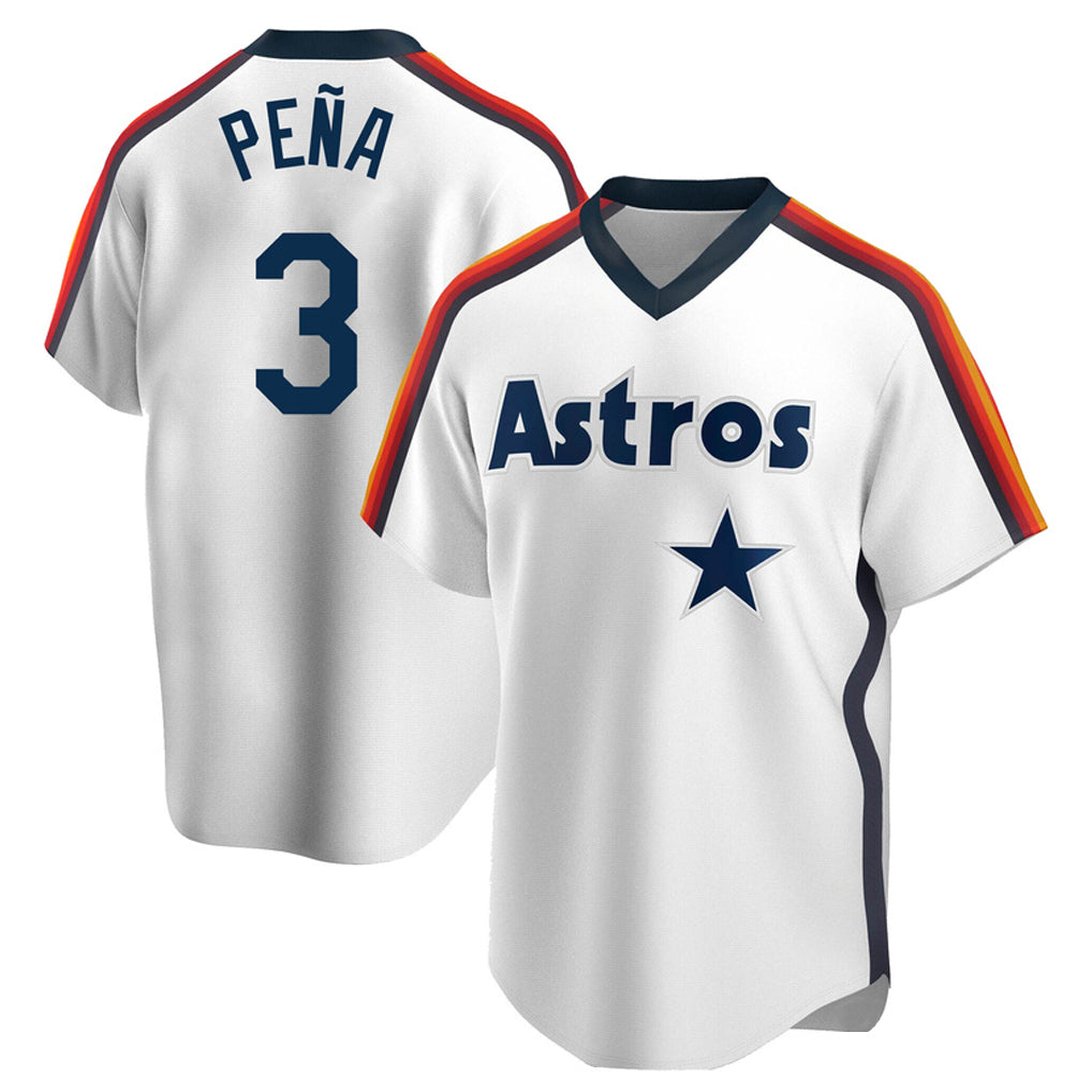 TRASK H.Astros #3 Jeremy Pe?a Player White Cooperstown Collection T-shirt Stitched Jerseys