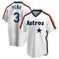 TRASK H.Astros #3 Jeremy Pe?a Player White Cooperstown Collection T-shirt Stitched Jerseys