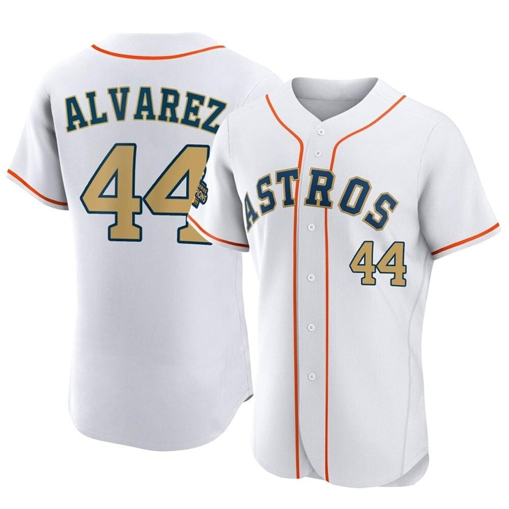 TRASK H.Astros #44 Yordan Alvarez Player Gold Collection Limited Elite Home Stitched Jerseys