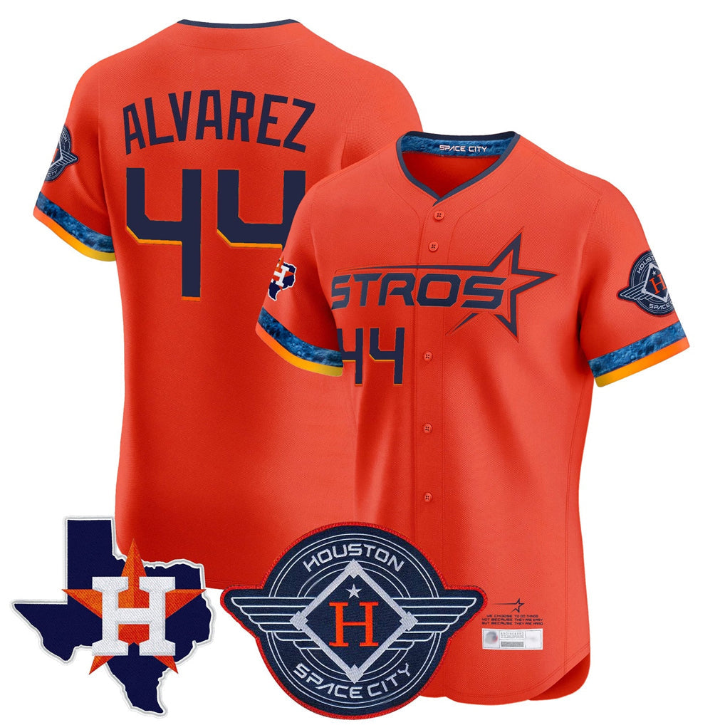 TRASK H.Astros #44 Yordan Alvarez Player Orange City Connect Texas Patch Vapor Premier Limited Elite Home Stitched Jerseys