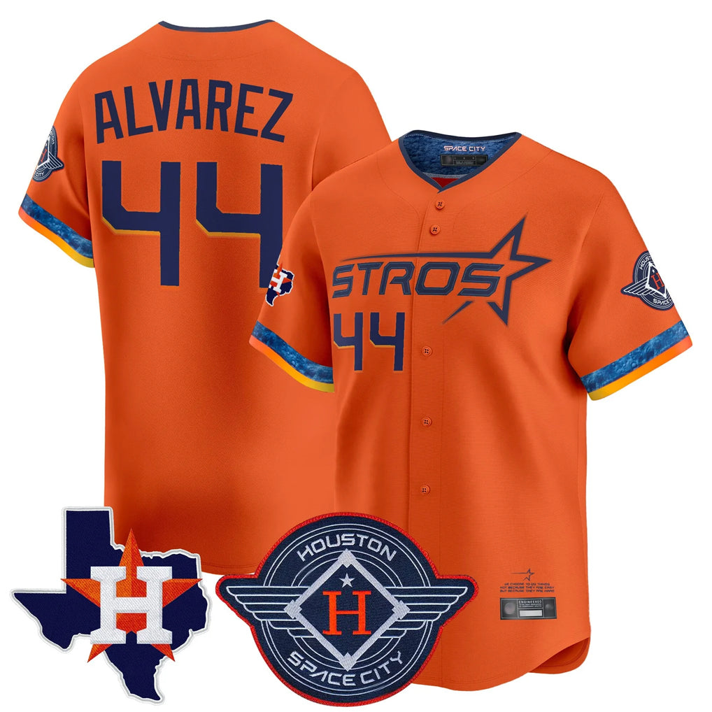 TRASK H.Astros #44 Yordan Alvarez Player Orange City Connect Texas Patch Vapor Premier Limited Home Stitched Jerseys