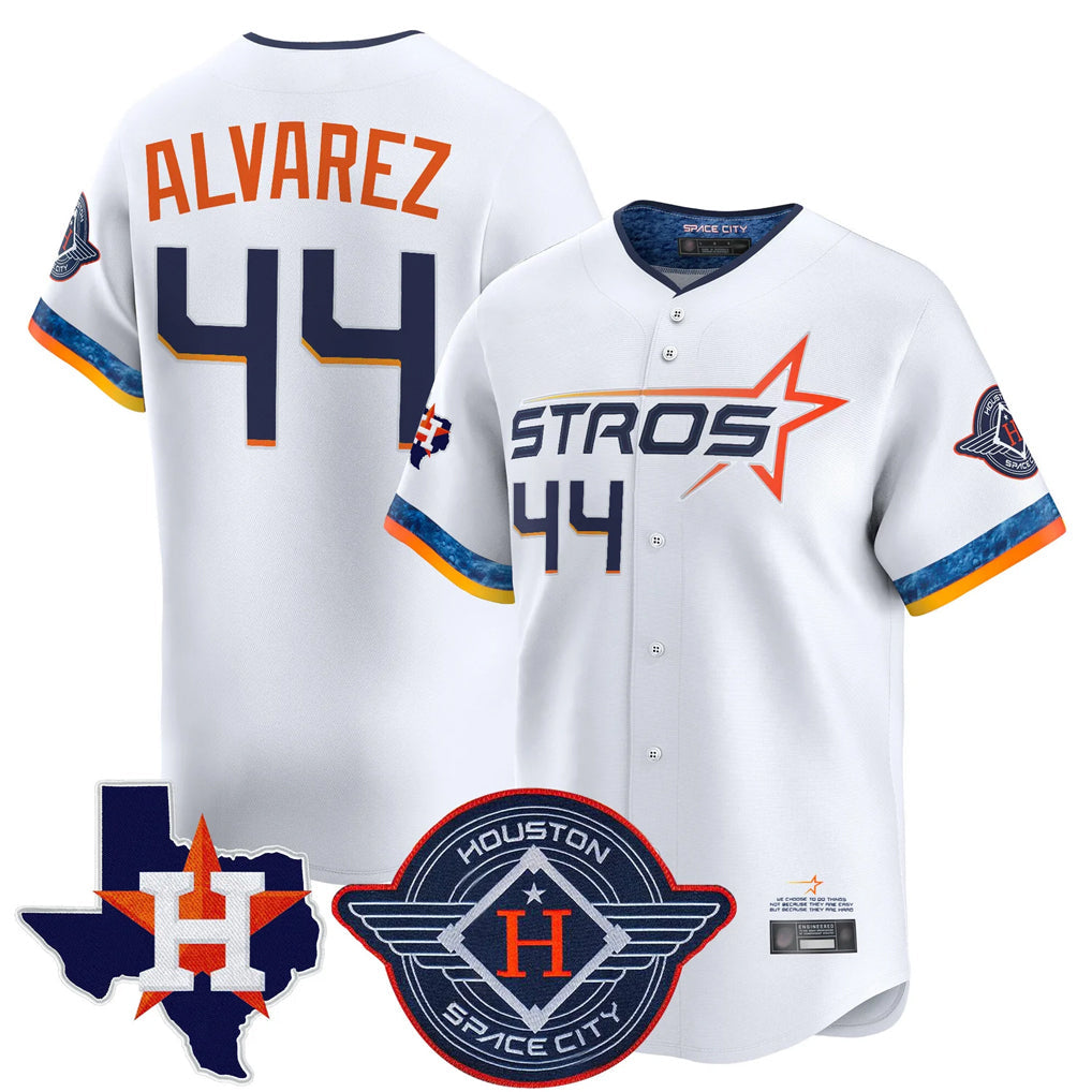TRASK H.Astros #44 Yordan Alvarez Player White City Connect Texas Patch Vapor Premier Limited Home Stitched Jerseys