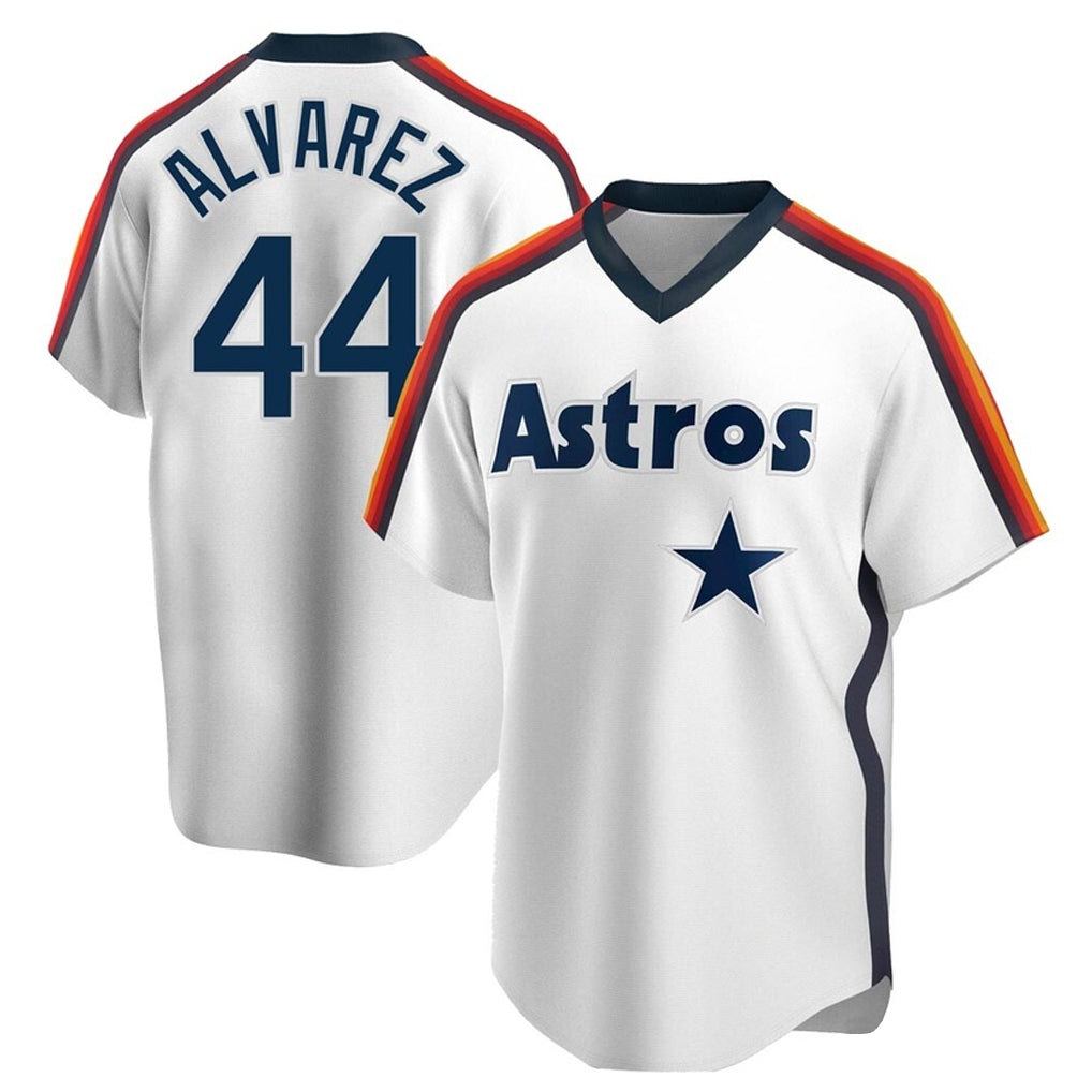 TRASK H.Astros #44 Yordan Alvarez Player White Cooperstown Collection T-shirt Stitched Jerseys