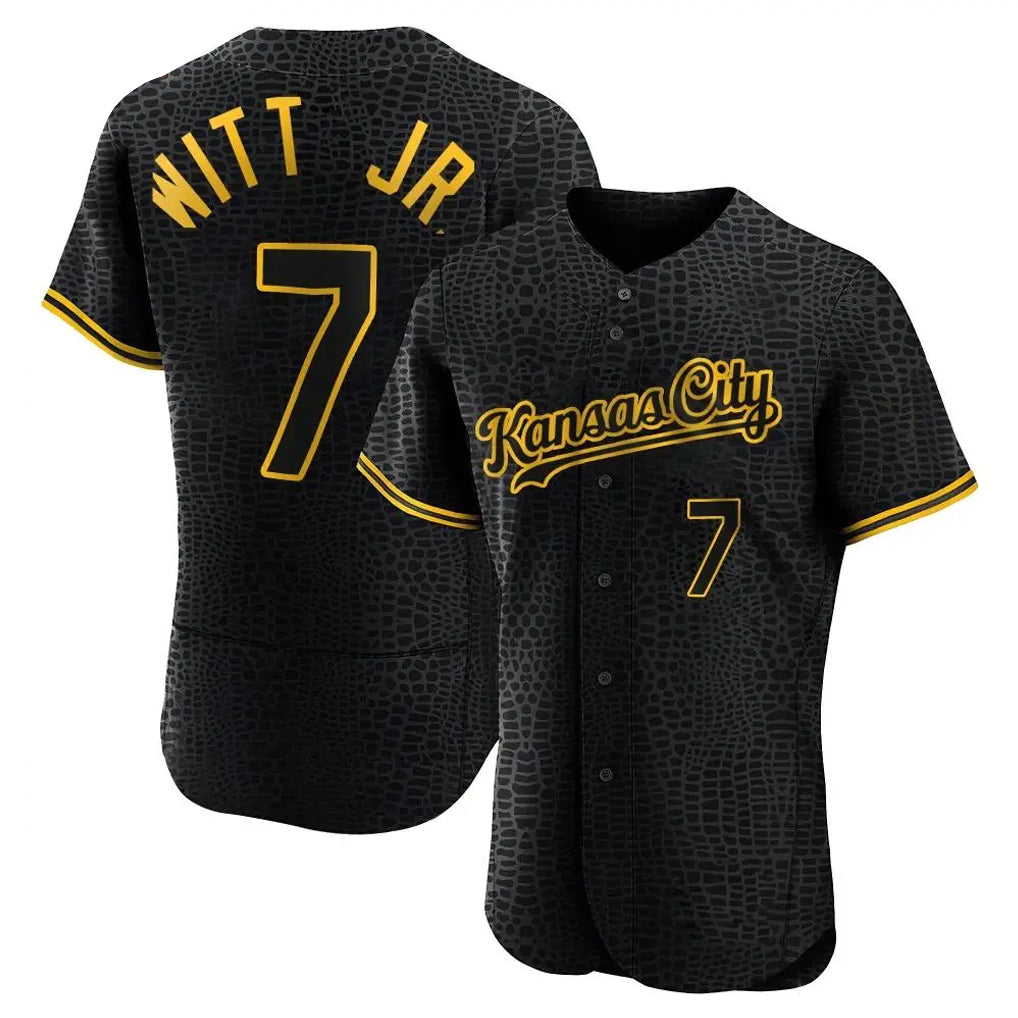 TRASK KC.Royals #7 Bobby Witt Jr. Player Black Snake Skin City Limited Elite Stitched Jerseys