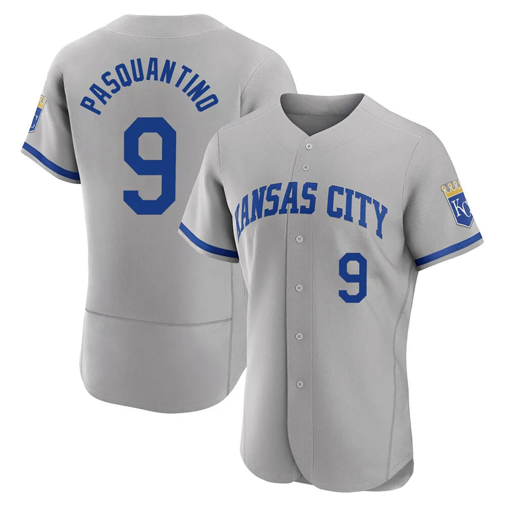 TRASK KC.Royals #9 Vinnie Pasquantino Player Gray Limited Elite Home Game Stitched Jerseys