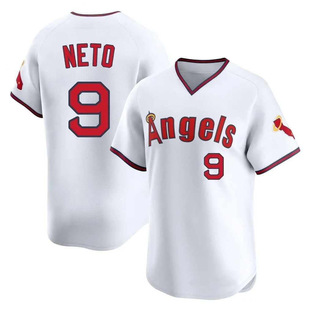 TRASK LA.Angels #9 Zach Neto Player White T-shirt Home Limited Stitched Jerseys