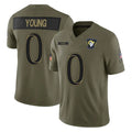 TRASK LA.Rams #0 Byron Young Player Olive 2025 Salute To Service Limited Game Stitched Jerseys