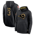 TRASK LA.Rams #3 Kam Curl Player Black Salute to Service Hoodies Limited Game Stitched Jerseys