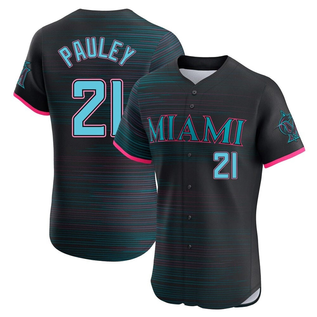 TRASK M.Marlins #21 Graham Pauley Player Black City Connect Home Limited Elite Stitched Jerseys