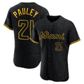 TRASK M.Marlins #21 Graham Pauley Player Black Snake Skin City Home Limited Elite Stitched Jerseys