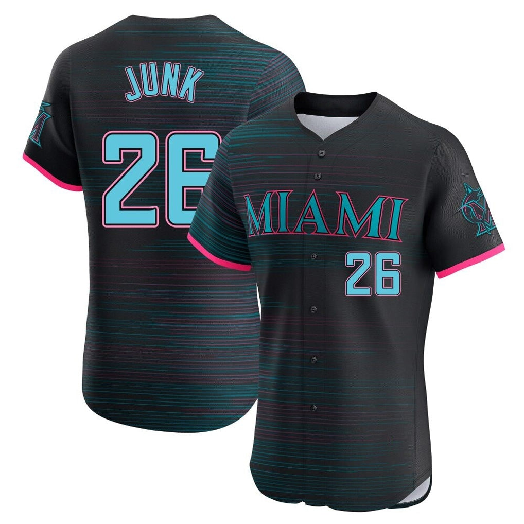 TRASK M.Marlins #26 Janson Junk Player Black City Connect Home Limited Elite Stitched Jerseys