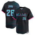 TRASK M.Marlins #26 Janson Junk Player Black City Connect Home Limited Stitched Jerseys