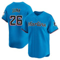 TRASK M.Marlins #26 Janson Junk Player Blue Home Limited Stitched Jerseys