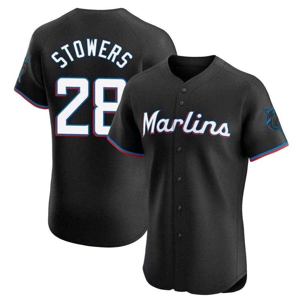 TRASK M.Marlins #28 Kyle Stowers Player Black Vapor Home Limited Elite Stitched Jerseys